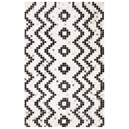 Safavieh 4 x 6 ft. Studio Leather 811A Hand Woven Rectangle Area Rug Ivory & Black STL811A-4